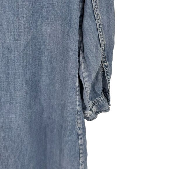 Reba Denim Embroidered Western Shirt Dress size Medium Tencel Snap Button - Picture 12 of 12
